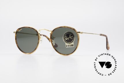Ray Ban Round Metal 47 Kleine Runde Brille Havanna, kleine runde RAY-BAN USA vintage Sonnenbrille, Passend für Herren und Damen