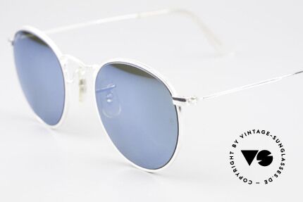 Ray Ban Round Metal 47 Blau Verspiegelte Sonnenbrille, KEINE RETROBRILLE, sondern ein 80er ORIGINAL!, Passend für Herren und Damen