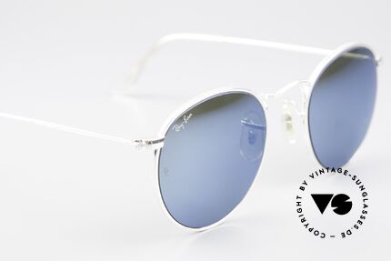 Ray Ban Round Metal 47 Blau Verspiegelte Sonnenbrille, orig. Name: Small Round Metal, W2246, G15 Blau, Passend für Herren und Damen