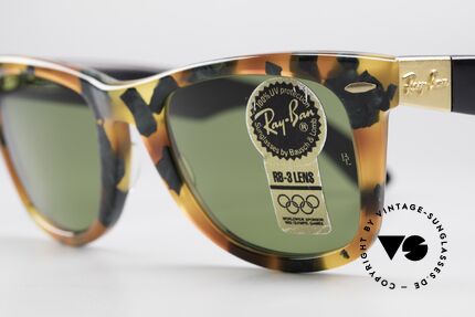 Ray Ban Wayfarer I Limited Deluxe Edition USA, limitierte DELUXE Edition in grün-havanna (W1214), Passend für Herren und Damen