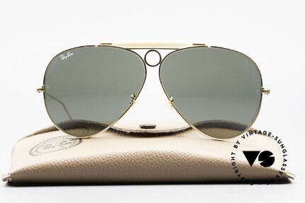 Ray Ban Shooter Sport G15 Bausch & Lomb Gläser, Piloten-Sonnenbrille der 80er Jahre in Gr. 62-14, Passend für Herren