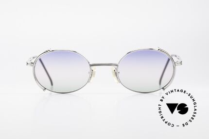 Yohji Yamamoto 52-4107 Ovale Designer Sonnenbrille, aufwändige Rahmenkonstruktion; wie aus einem Stück, Passend für Herren und Damen
