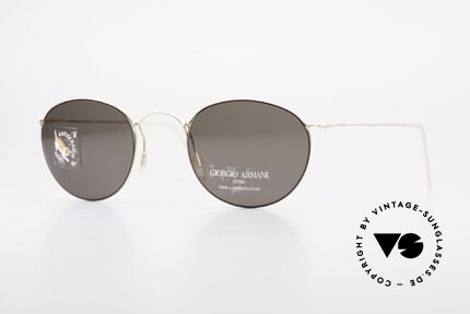 Giorgio Armani 3006 90er Panto Draht Sonnenbrille, Giorgio Armani Sonnenbrille, Mod. 3006-S, Col. T-100, Passend für Herren