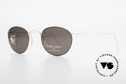 Giorgio Armani 3006 90er Panto Draht Sonnenbrille, dennoch enorm markant & komfortabel (nur 12 Gramm), Passend für Herren