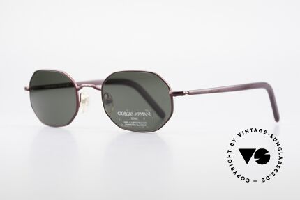Giorgio Armani 664 Achteckige Vintage Brille 90er, Mineralgläser (100% UV) und aufwändige Lackierung, Passend für Herren und Damen