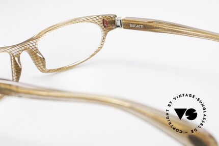 Bugatti 325 Odotype Vintage Herren Designer Brille, edles Rahmenmuster in transparent und braun, Passend für Herren