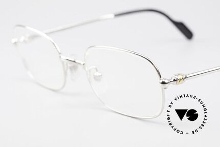 Cartier Deimios Eckige Luxus Brille Platin, ungetragene Luxusbrille mit orig. Box und Booklets, Passend für Herren und Damen