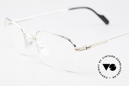 Cartier Broadway Halb Randlose Brille Platin, ungetragene Luxusbrille + original Cartier Hart-Etui, Passend für Herren