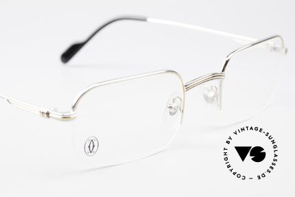 Cartier Broadway Halb Randlose Brille Platin, KEINE RETRO Cartier Brille; ein Original von 1999!, Passend für Herren
