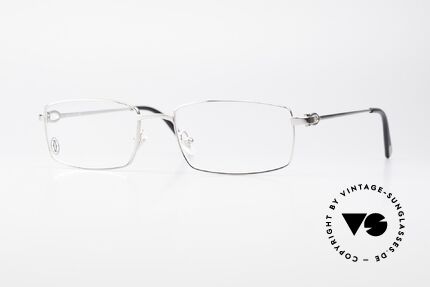 Cartier River - S Luxus Platin Brille Herren, eckige CARTIER Brillenfassung in Größe 54/18, 140, Passend für Herren
