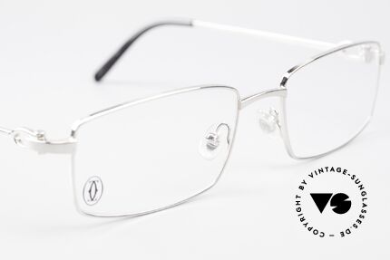 Cartier River - S Luxus Platin Brille Herren, orig. Bezeichnung: Cartier RIVER T8100658, Platin, Passend für Herren