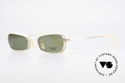 Oliver Peoples OP585 90er Vintage Brille Mit Clip On, herausragende Qualität der Fassung mit Sonnen-Clip, Passend für Herren und Damen