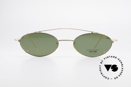 Oliver Peoples OP599 Ovale Vintage Brille Mit Clip, Luxusbrille: verkörpert den Lifestyle von Los Angeles, Passend für Herren und Damen