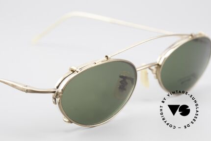 Oliver Peoples OP599 Ovale Vintage Brille Mit Clip, KEINE Retrobrille; sondern ein 20 Jahre altes Original, Passend für Herren und Damen