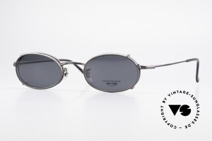 Oliver Peoples OP583 Ovale 90er Brille Mit Sun Clip, vintage Oliver Peoples Designerbrille der späten 90er, Passend für Herren