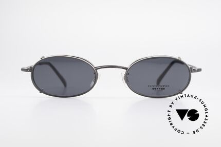 Oliver Peoples OP583 Ovale 90er Brille Mit Sun Clip, Luxusbrille: verkörpert den Lifestyle von Los Angeles, Passend für Herren