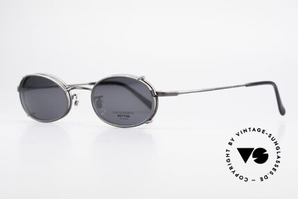Oliver Peoples OP583 Ovale 90er Brille Mit Sun Clip, zeitlos, schlicht, elegant (mit passendem Sonnen-Clip), Passend für Herren