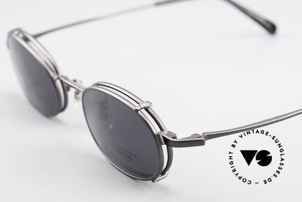 Oliver Peoples OP583 Ovale 90er Brille Mit Sun Clip, ungetragenes O. Peoples Einzelstück (made in Japan), Passend für Herren