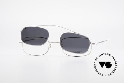 Oliver Peoples OP588 Eckige Vintage Brille Mit Clip, Qualitätsfassung kann beliebig optisch verglast werden, Passend für Herren