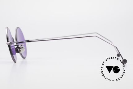 Cutler And Gross 0408 Runde Designer Vintage Brille, sehr interessante Rahmengestaltung in anthrazit-violett, Passend für Herren und Damen