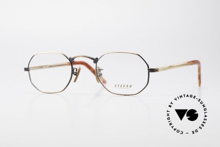 Eyevan DD16 Achteckige Designer Brille, vintage EYEVAN Designerbrille der 80er / frühen 90er, Passend für Herren und Damen