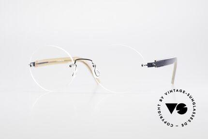 Lindberg 2111 Strip Titan Randlose Titanium Brille Rund, LINDBERG Strip Titanium Fassung in Größe 45-16, 135, Passend für Herren und Damen