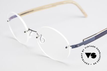 Lindberg 2111 Strip Titan Randlose Titanium Brille Rund, ungetragenes Designerstück + orig. Lindberg Magnet-Etui, Passend für Herren und Damen