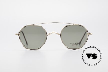 Oliver Peoples OP80BG 90er Vintage Brille Mit Clip On, 1986 gegründet & vom Esprit Los Angeles beeinflusst, Passend für Herren und Damen