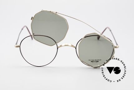 Oliver Peoples OP80BG 90er Vintage Brille Mit Clip On, KEINE Retromode, sondern ein 25 Jahre altes Original, Passend für Herren und Damen