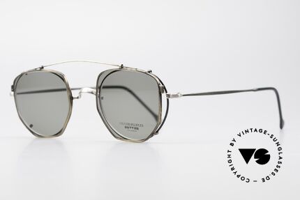 Oliver Peoples OP80BC Runde Brille Eckiger Clip On, rundes Modell OP-80BC in tannengrün / antik-silber, Passend für Herren und Damen
