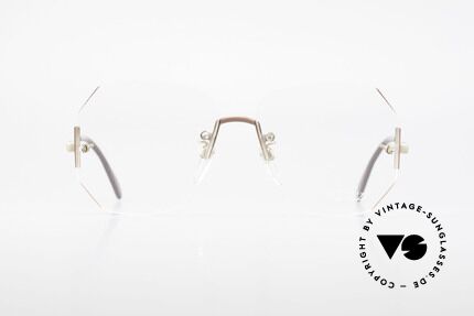 Cazal 216 Randlose Vintage Brille Damen, rahmenloses Gestell mit kleinen Strass-Details, Passend für Damen
