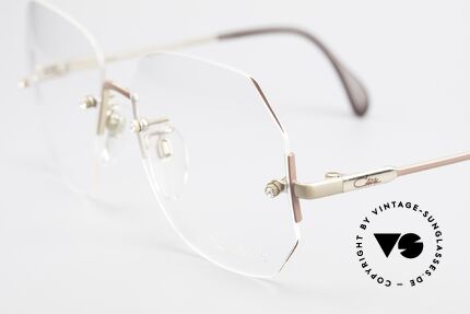 Cazal 216 Randlose Vintage Brille Damen, Gläser können durch Optiker angepasst werden, Passend für Damen