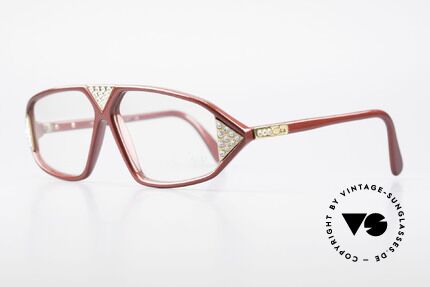 Cazal 199 80er Jahre Strass Brille Damen, edle Strass-Applikationen auf dem Rahmen, Passend für Damen