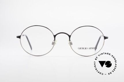 Giorgio Armani 243 Runde Ovale Brille 90er Small, schlichter, runder Rahmen in KLEINER Größe!, Passend für Herren und Damen