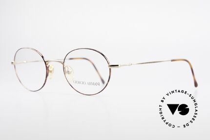 Giorgio Armani 252 Alte Vintage Brille Oval 90er, sehr elegante Lackierung in gold und kastanienbraun, Passend für Herren und Damen