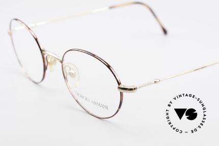 Giorgio Armani 252 Alte Vintage Brille Oval 90er, sehr elegante Lackierung in gold und kastanienbraun, Passend für Herren und Damen