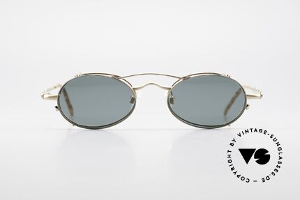 Bugatti 29710 Vintage Brille Mit Sonnen Clip, ovale Brille mit flexiblen Feder-Scharnieren!, Passend für Herren