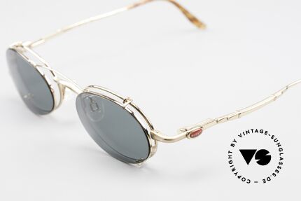 Bugatti 29710 Vintage Brille Mit Sonnen Clip, Bügel sind geformt wie eine (Auto-) Blattfeder, Passend für Herren