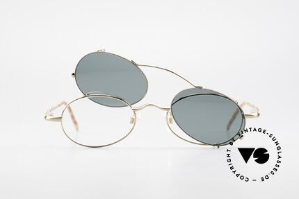 Bugatti 29710 Vintage Brille Mit Sonnen Clip, KEINE Retrobrille; sondern ein altes ORIGINAL, Passend für Herren
