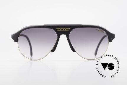 Carrera 5433 90er Aviator Brille Herren, mattschwarzer Rahmen mit goldener GlasEinfassung, Passend für Herren