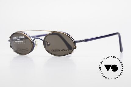 Giorgio Armani 250 Clip On Vintage Sonnenbrille, genialer, abnehmbarer Sonnen-Clip für 100% UV Schutz, Passend für Herren und Damen
