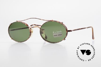 Giorgio Armani 128 Vintage Clip On Sonnenbrille, zeitlose Giorgio ARMANI vintage Designer-Sonnenbrille, Passend für Herren und Damen