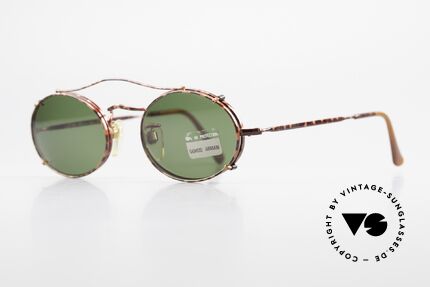 Giorgio Armani 128 Vintage Clip On Sonnenbrille, genialer, abnehmbarer Sonnen-Clip für 100% UV Schutz, Passend für Herren und Damen