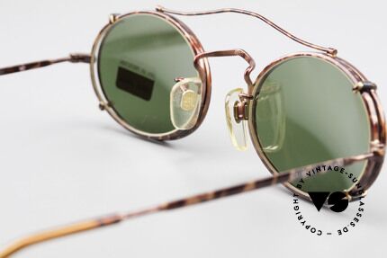 Giorgio Armani 128 Vintage Clip On Sonnenbrille, keine aktuelle Retro-Kollektion, sondern echte 90er Brille, Passend für Herren und Damen