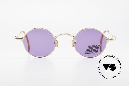 Jean Paul Gaultier 57-4175 Runde Vintage Brille 22KGP, runde Fassung mit großartigen Details (Bügelansatz), Passend für Herren und Damen
