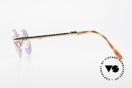 Jean Paul Gaultier 57-4175 Runde Vintage Brille 22KGP, außergewöhnliche Kombination und enorm hochwertig, Passend für Herren und Damen
