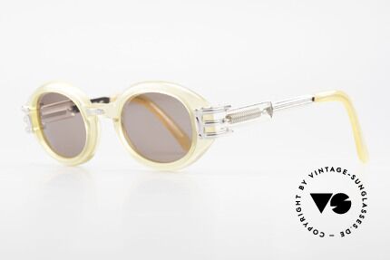 Jean Paul Gaultier 56-5203 90er Steampunk Brille Oval, industrial Design häufig als 'Steampunk' bezeichnet, Passend für Herren und Damen