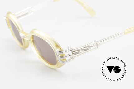 Jean Paul Gaultier 56-5203 90er Steampunk Brille Oval, ungetragen (wie all unsere vintage Gaultier Brillen), Passend für Herren und Damen