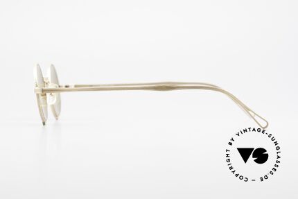 Matsuda 10601 Vintage Designer Brille Rund, sehr markante Gestaltung der Brücke; alles in mattgold, Passend für Herren und Damen