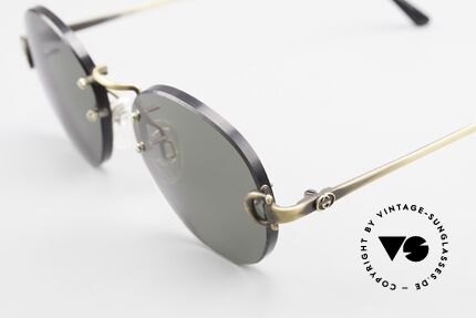 Gucci 2223 Runde Sonnenbrille Randlos, KEINE RETRObrille, sondern echte 1980er Jahre Ware, Passend für Herren und Damen